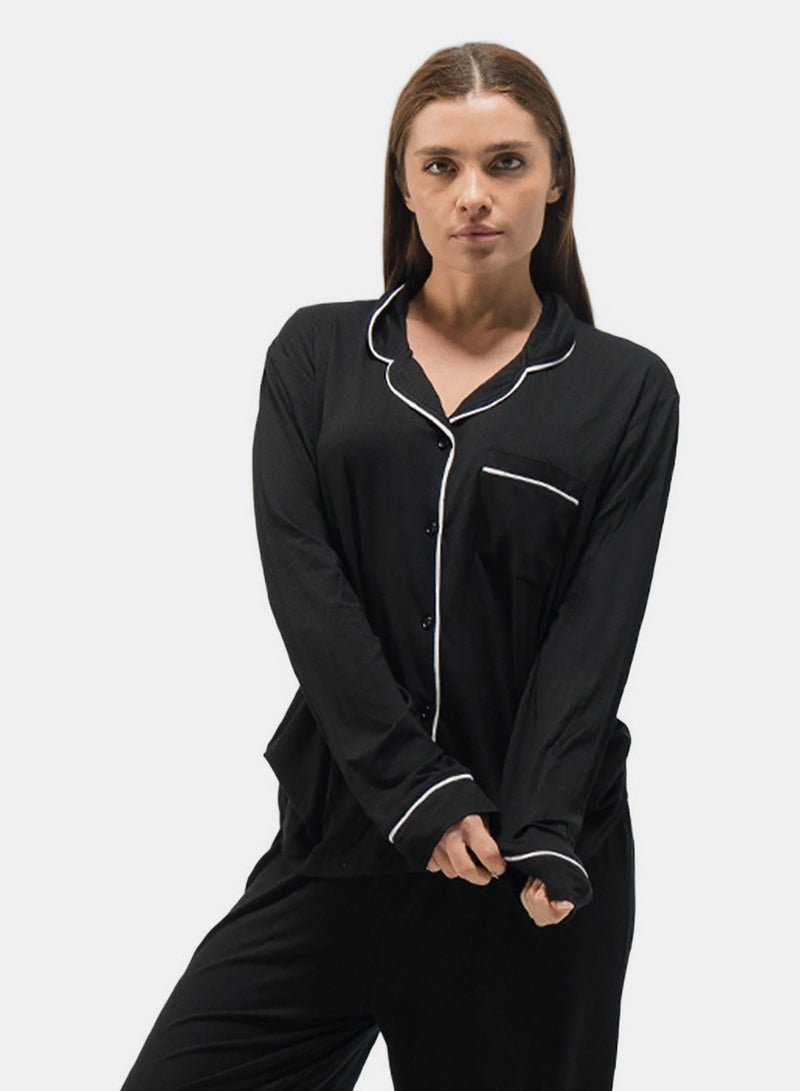 Piped Long Sleeve & Pants Set